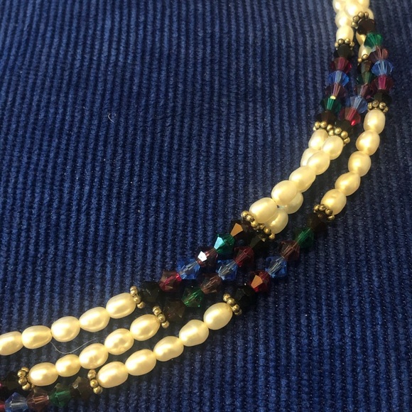 🎁 Swarovski crystal, freshwater pearl necklace - Picture 8 of 9